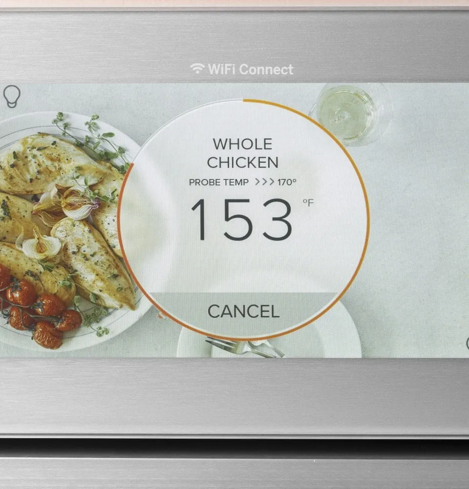 Cafe CKS70DM2NS5 Caf 27" Smart Single Wall Oven With Convection In Platinum Glass