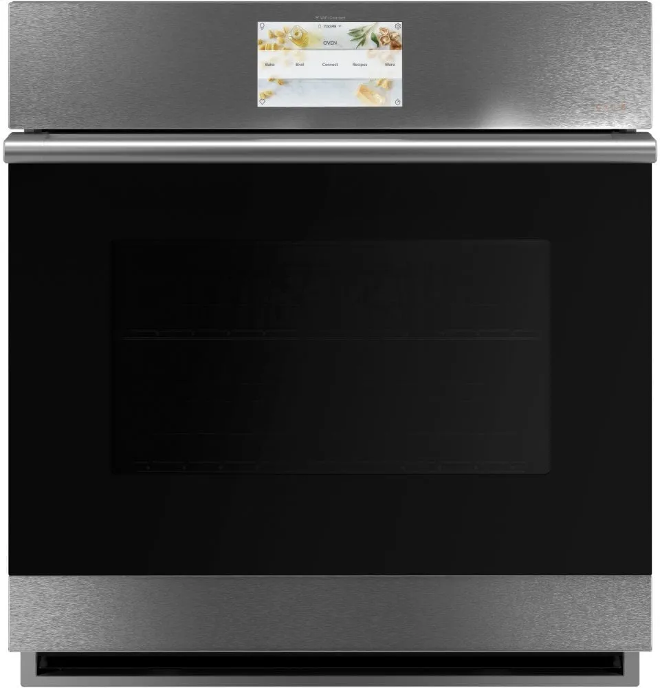 Cafe CKS70DM2NS5 Caf 27" Smart Single Wall Oven With Convection In Platinum Glass