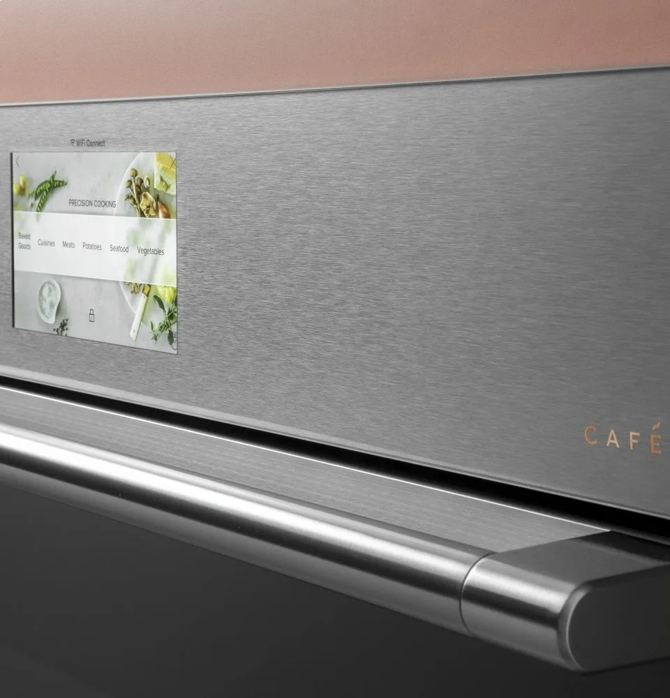 Cafe CKS70DM2NS5 Caf 27" Smart Single Wall Oven With Convection In Platinum Glass