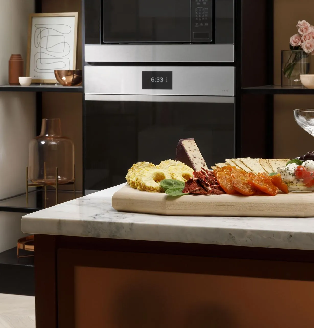 Cafe CTS90DM2NS5 Caf&#8482; Minimal Series 30" Smart Built-In Convection Single Wall Oven In Platinum Glass