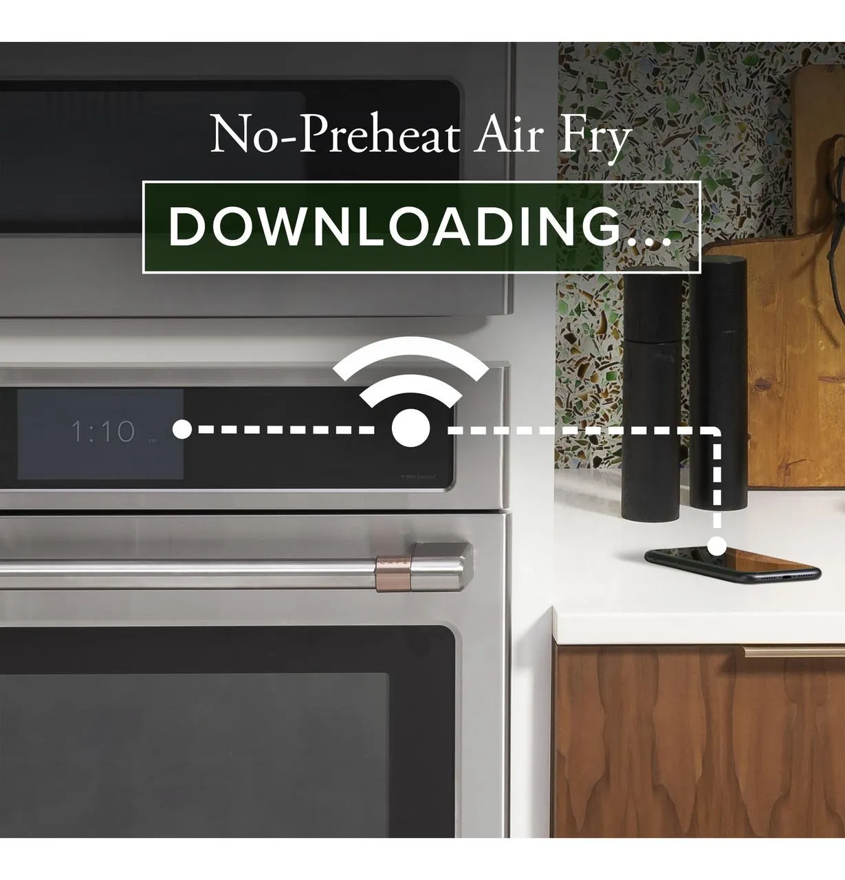 Cafe CTS90DM2NS5 Caf&#8482; Minimal Series 30" Smart Built-In Convection Single Wall Oven In Platinum Glass