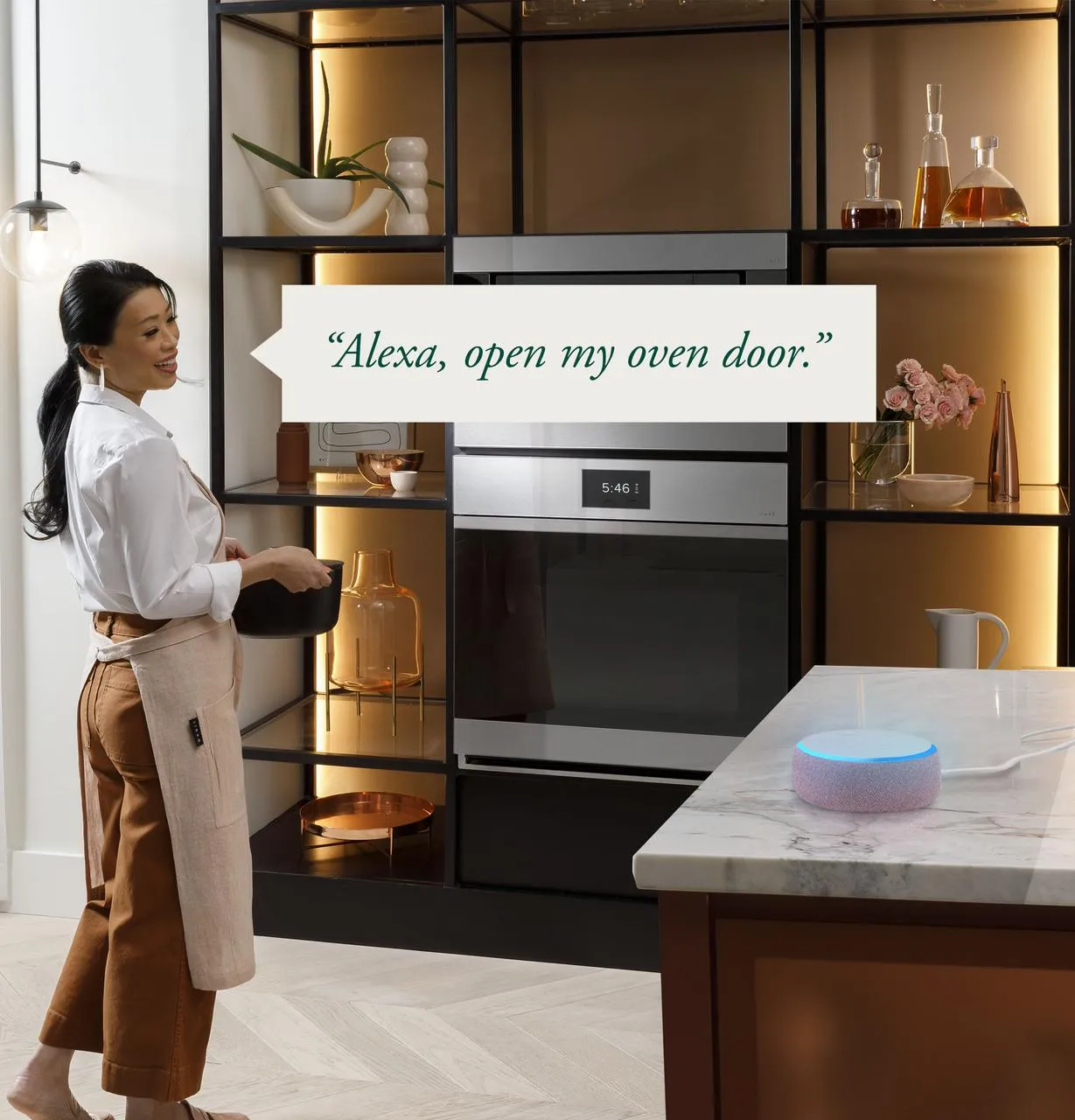 Cafe CTS90DM2NS5 Caf&#8482; Minimal Series 30" Smart Built-In Convection Single Wall Oven In Platinum Glass