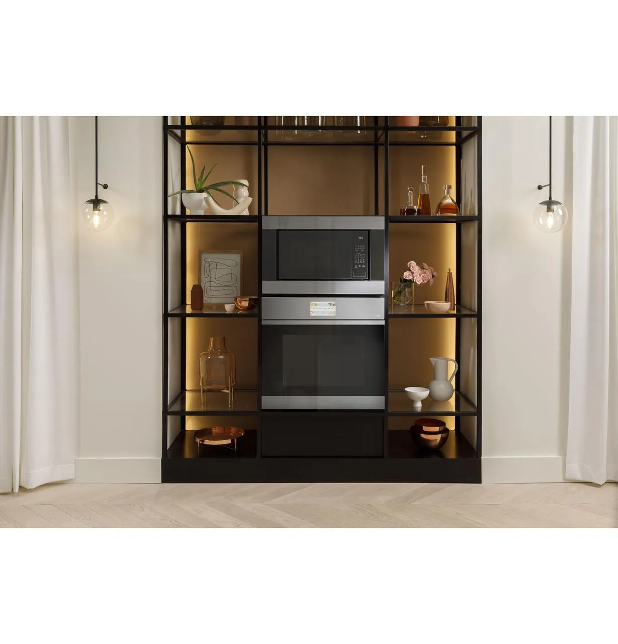 Cafe CTS90DM2NS5 Caf&#8482; Minimal Series 30" Smart Built-In Convection Single Wall Oven In Platinum Glass