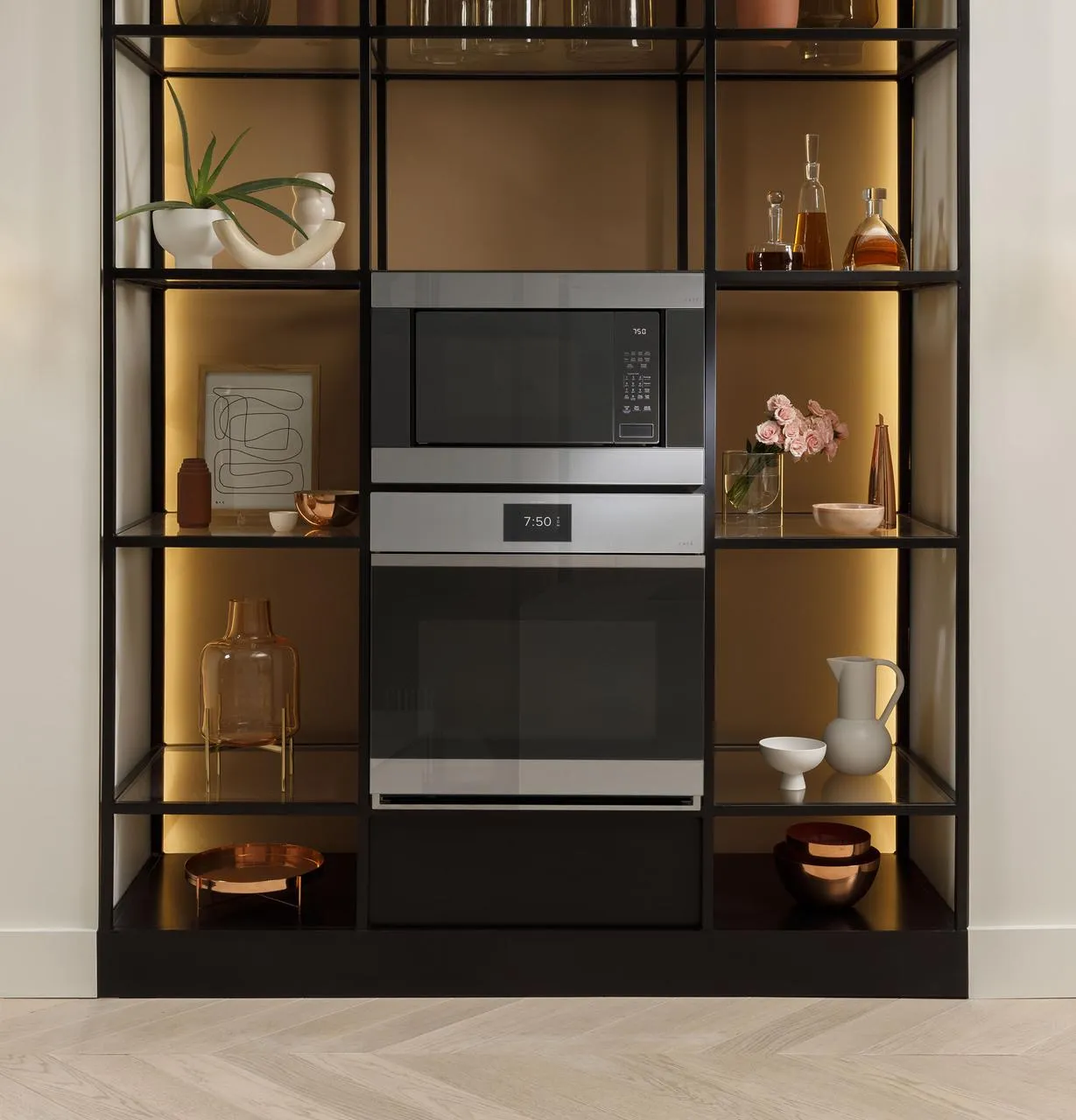 Cafe CTS90DM2NS5 Caf&#8482; Minimal Series 30" Smart Built-In Convection Single Wall Oven In Platinum Glass