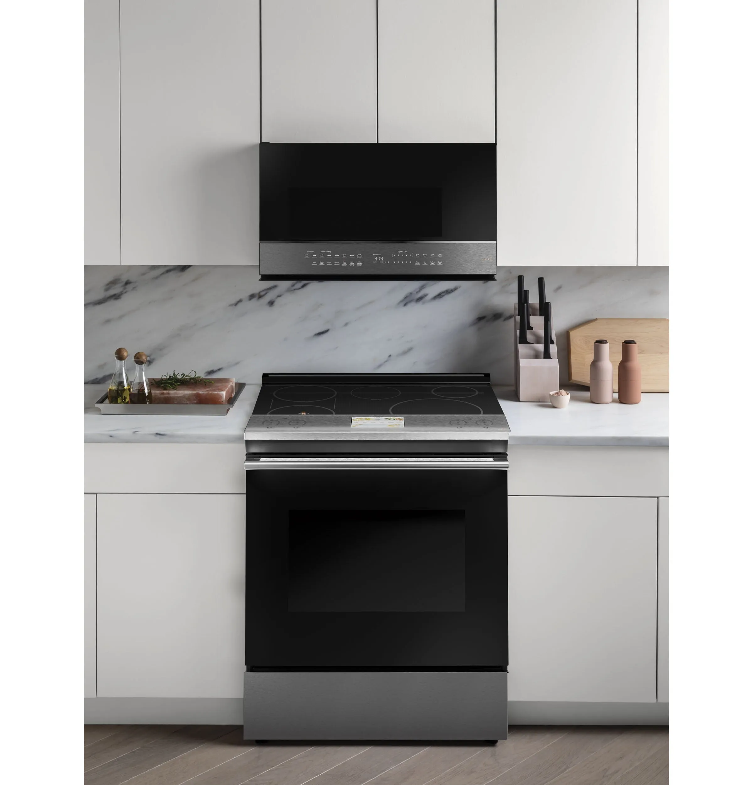 Cafe CVM721M2NS5 Caf 2.1 Cu. Ft. Smart Over-The-Range Microwave Oven In Platinum Glass