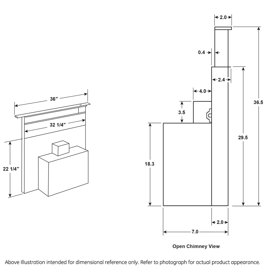 Cafe UVD6361DPBB Universal 36" Telescopic Downdraft System