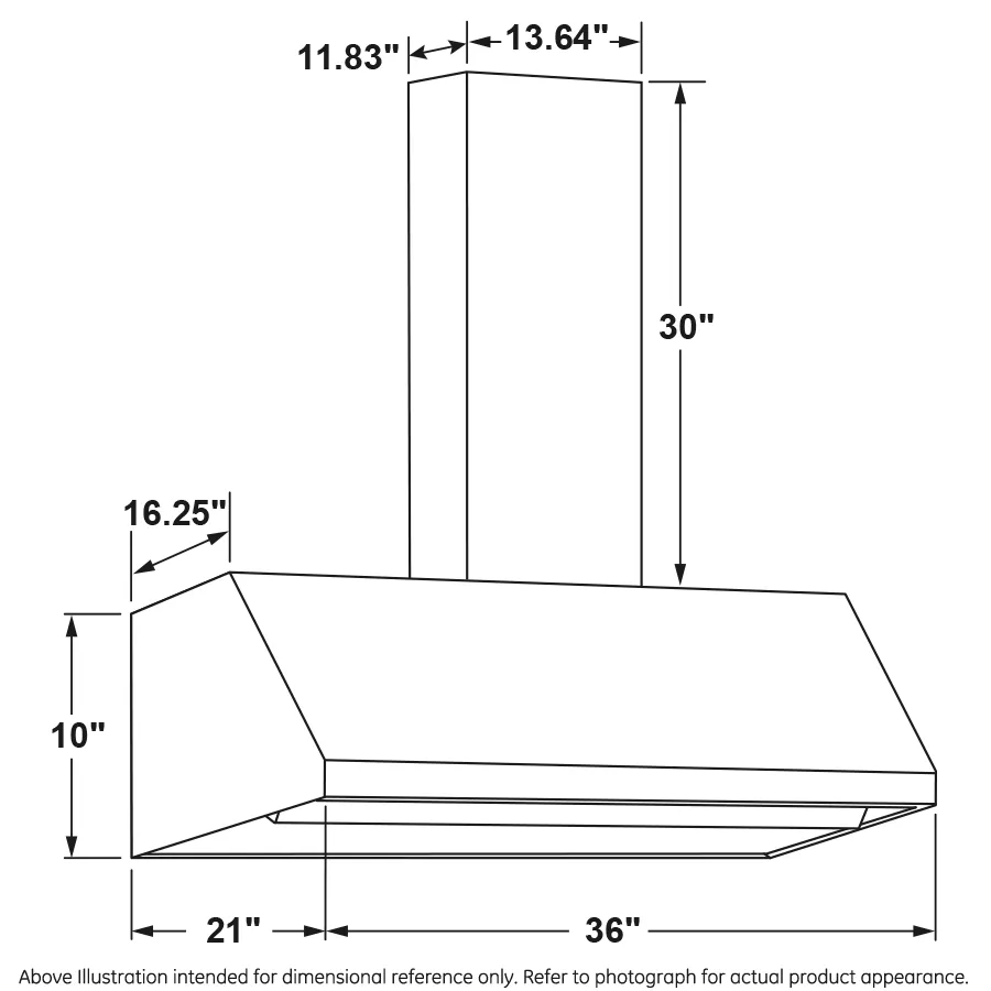 Cafe UVW8364SPSS 36" Designer Wall Mount Hood W/ Dimmable Led Lighting