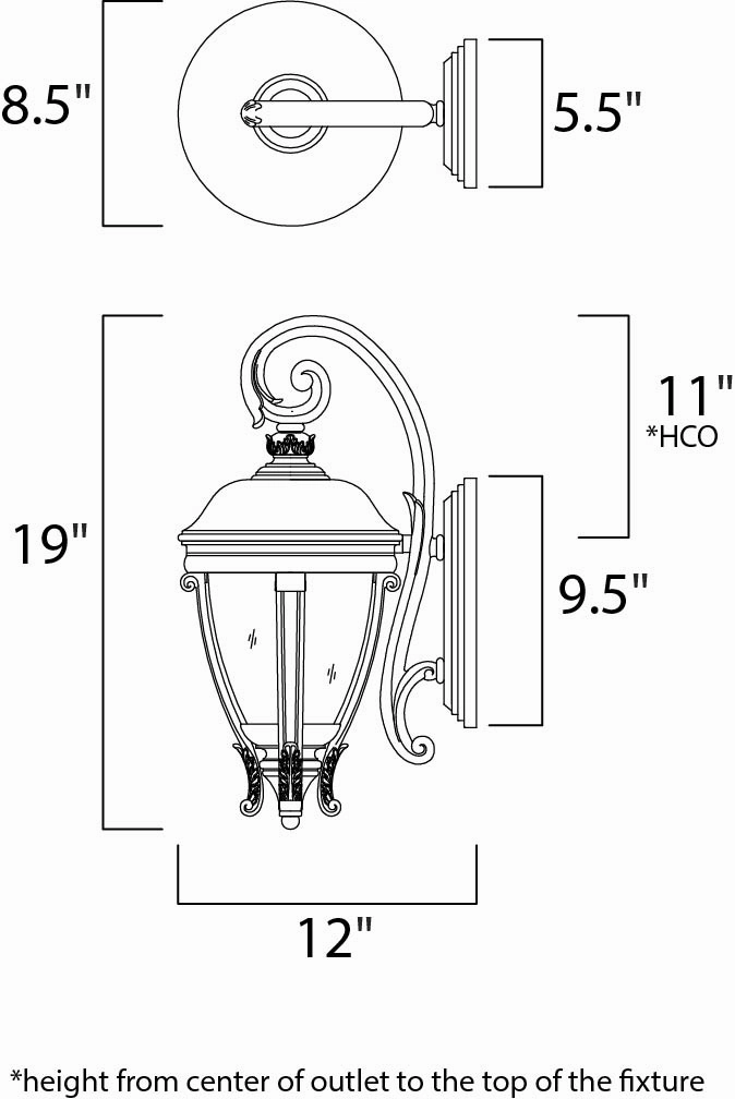 Camden VX Two Light Outdoor Wall Lantern Golden Bronze