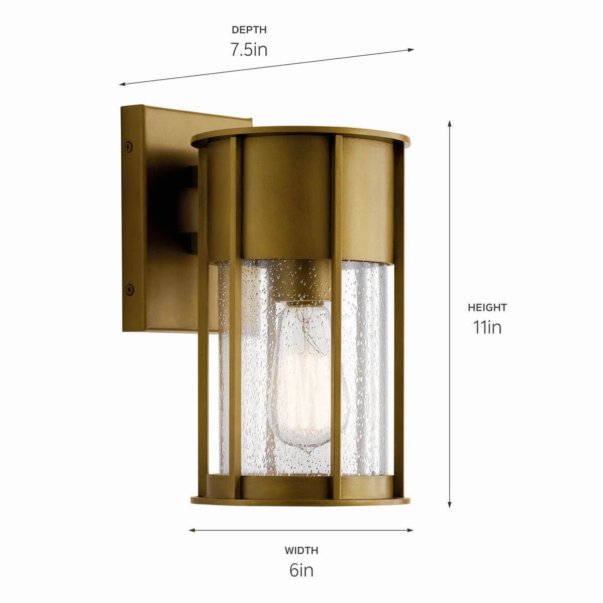 Camillo One Light Outdoor Wall Mount Natural Brass