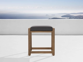 Canyon Outdoor Teak Backless Counter Stooloutdoor counter height stool