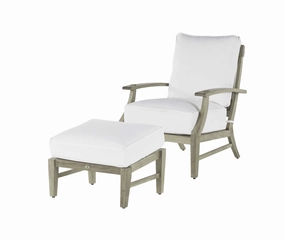 Cape Cod Ottoman - Oyster Teakweatherproof teak dining table and chairs