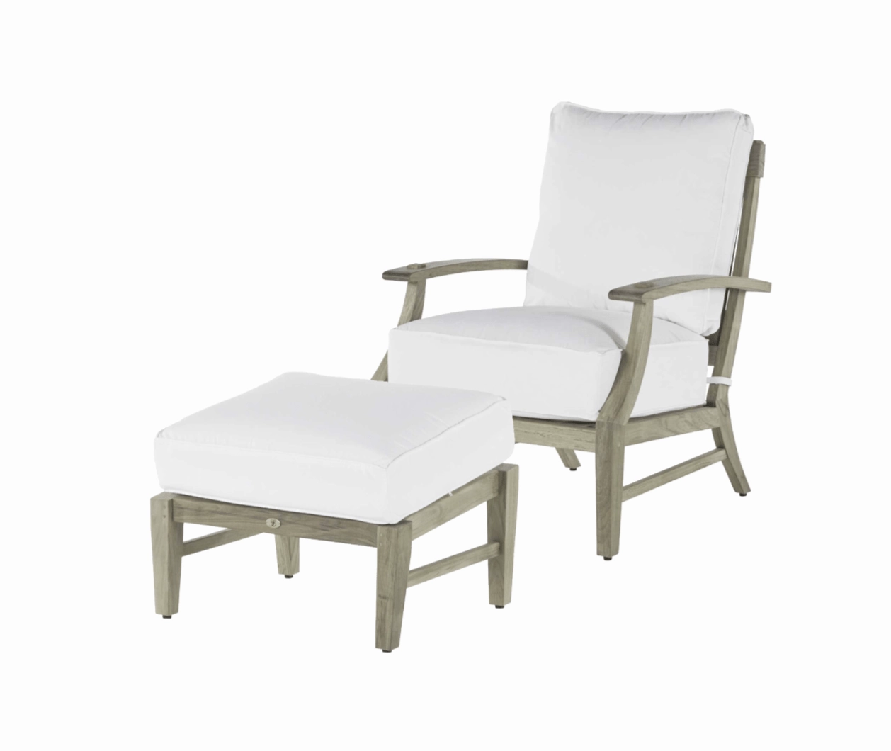 Cape Cod Ottoman - Oyster Teakweatherproof teak dining table and chairs