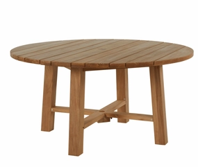 Cape Cod Round Dining Table - Natural or Oyster Teakweatherproof teak dining table and chairs