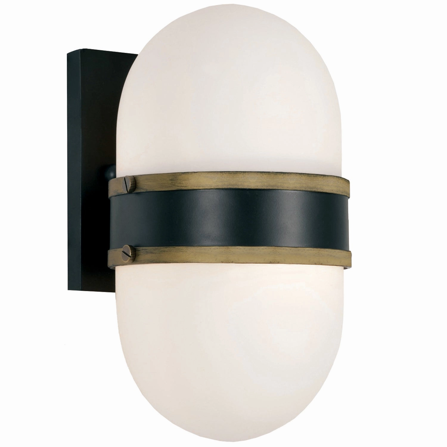 Capsule One Light Outdoor Wall Sconce Matte Black   Textured GoldOutdoor wall sconces with motion sensor