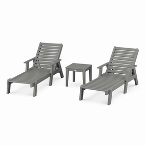 Captain Chaise 3-Piece Set with Armsoutdoor patio dining furniture set
