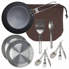Carbon Skillet Ultimate Kit - Cordura professional grade outdoor cooking tools