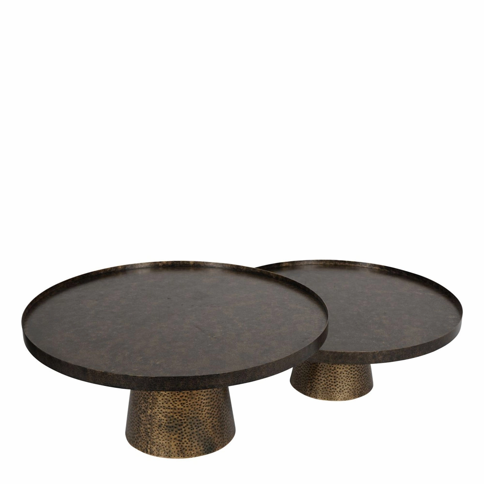 Carmel - Set of 2 Iron Coffee Tables In Rustic Antique Gold