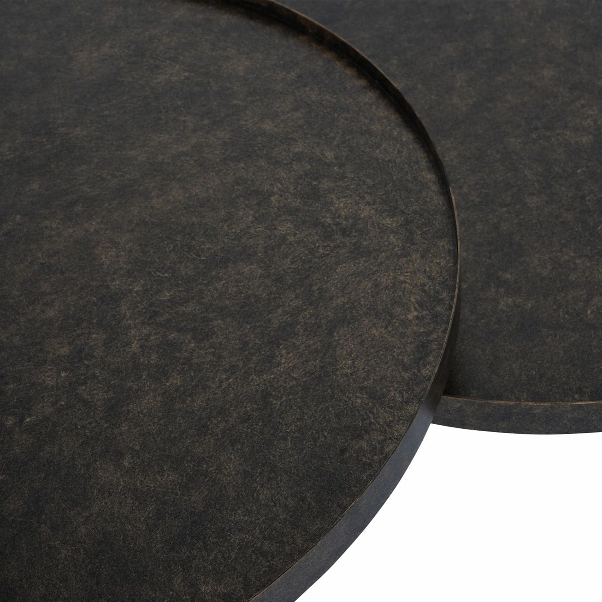 Carmel - Set of 2 Iron Coffee Tables In Rustic Antique Gold