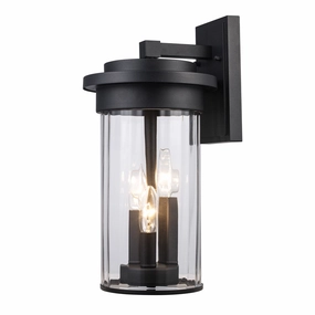 Carmel Three Light Outdoor Wall Mount BlackOutdoor wall sconces with motion sensor
