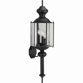 Carriage Classics Three Light Wall Lantern BlackOutdoor wall sconces with motion sensor