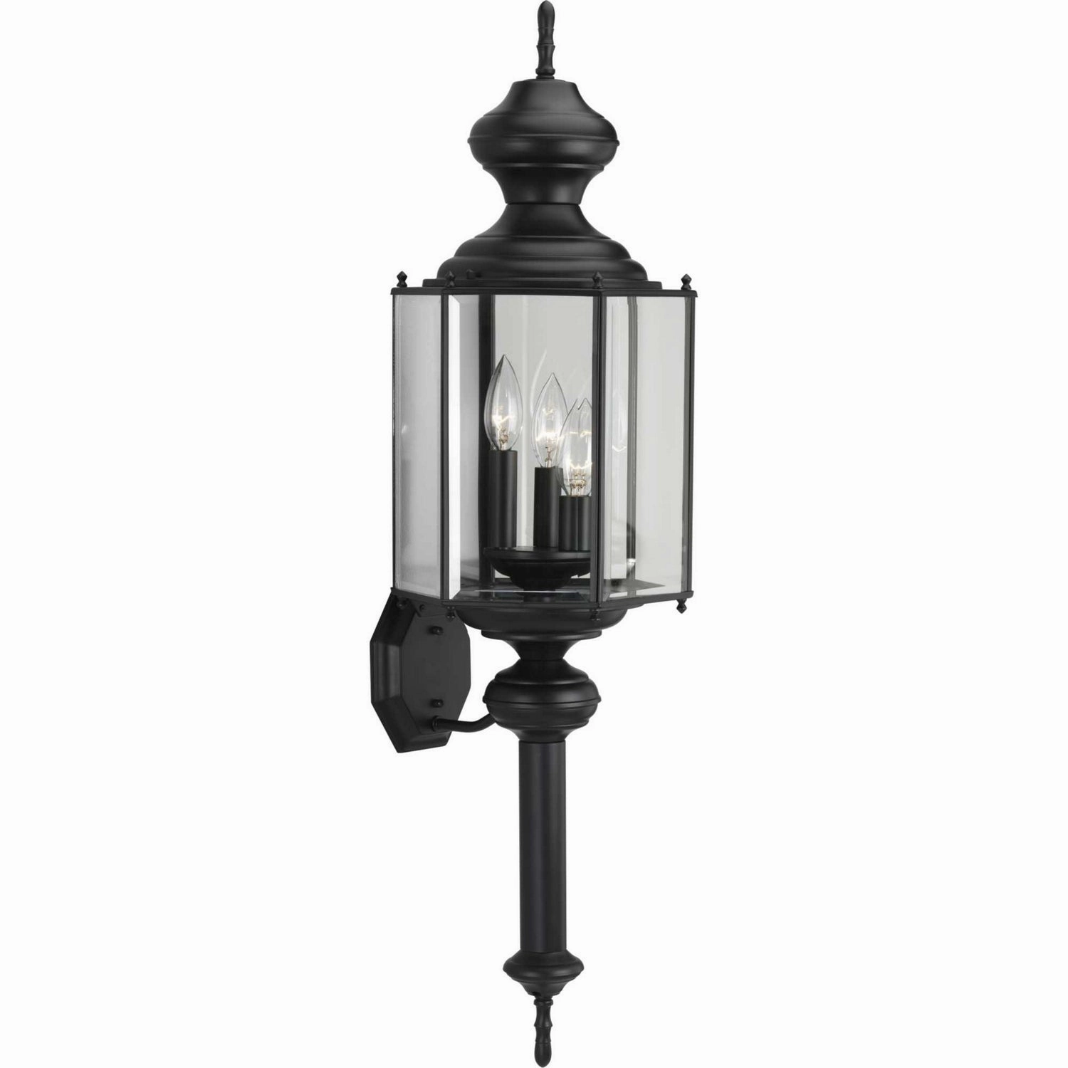 Carriage Classics Three Light Wall Lantern BlackOutdoor wall sconces with motion sensor