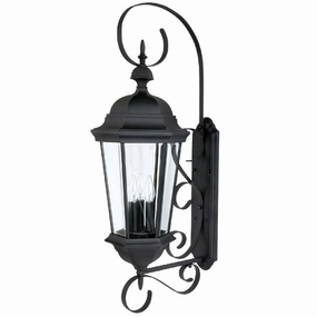 Carriage House Three Light Outdoor Wall Lantern BlackOutdoor wall sconces with motion sensor