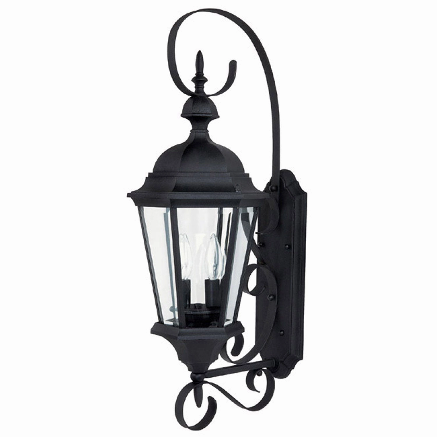 Carriage House Two Light Outdoor Wall Lantern BlackOutdoor wall sconces with motion sensor