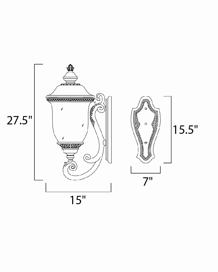 Carriage House VX Three Light Outdoor Wall Lantern Oriental Bronze