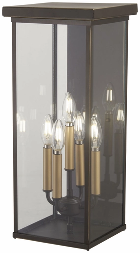 Casway Five Light Pocket Lantern Oil Rubbed Bronze W/ Gold HighOutdoor wall sconces with motion sensor