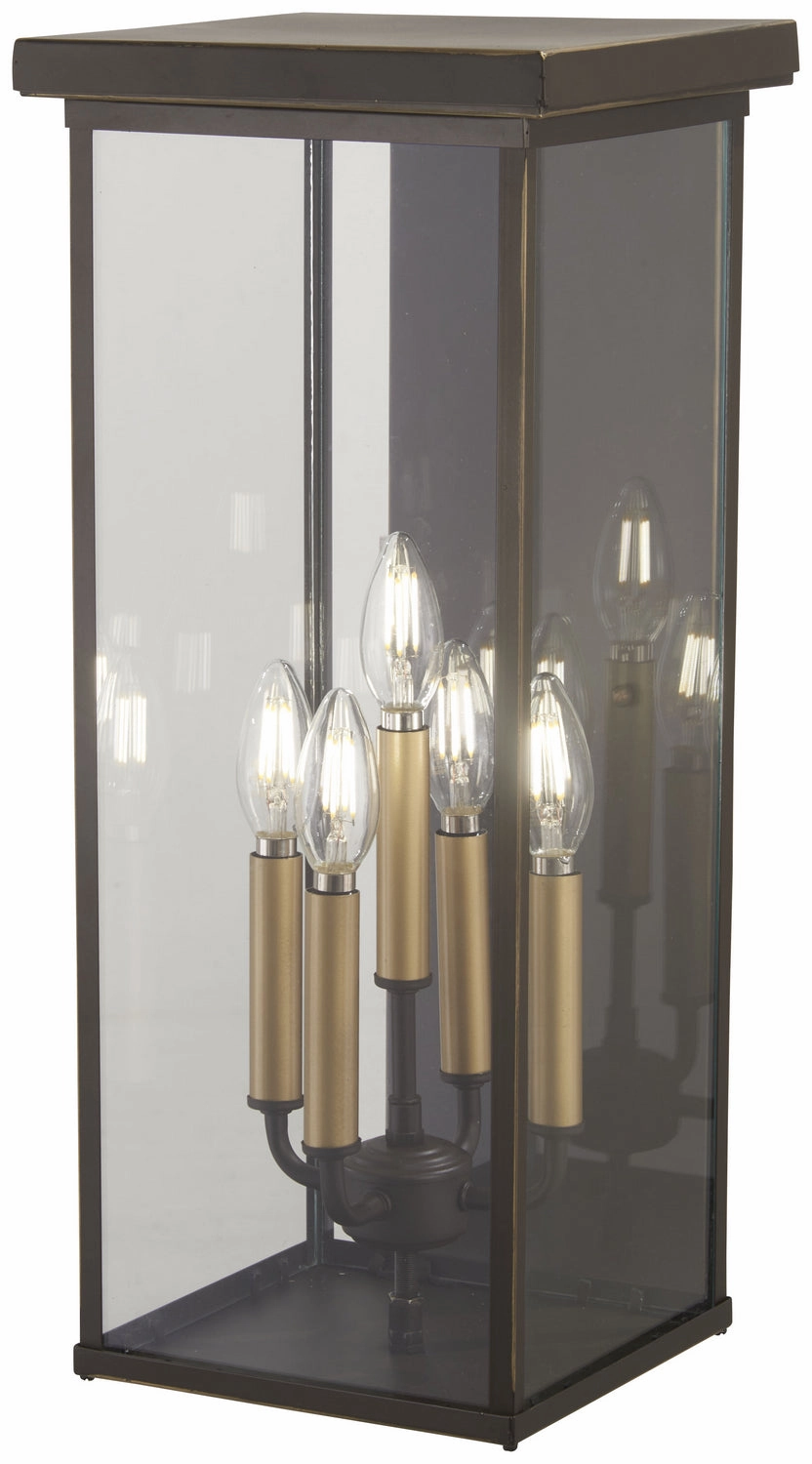 Casway Five Light Pocket Lantern Oil Rubbed Bronze W/ Gold HighOutdoor wall sconces with motion sensor