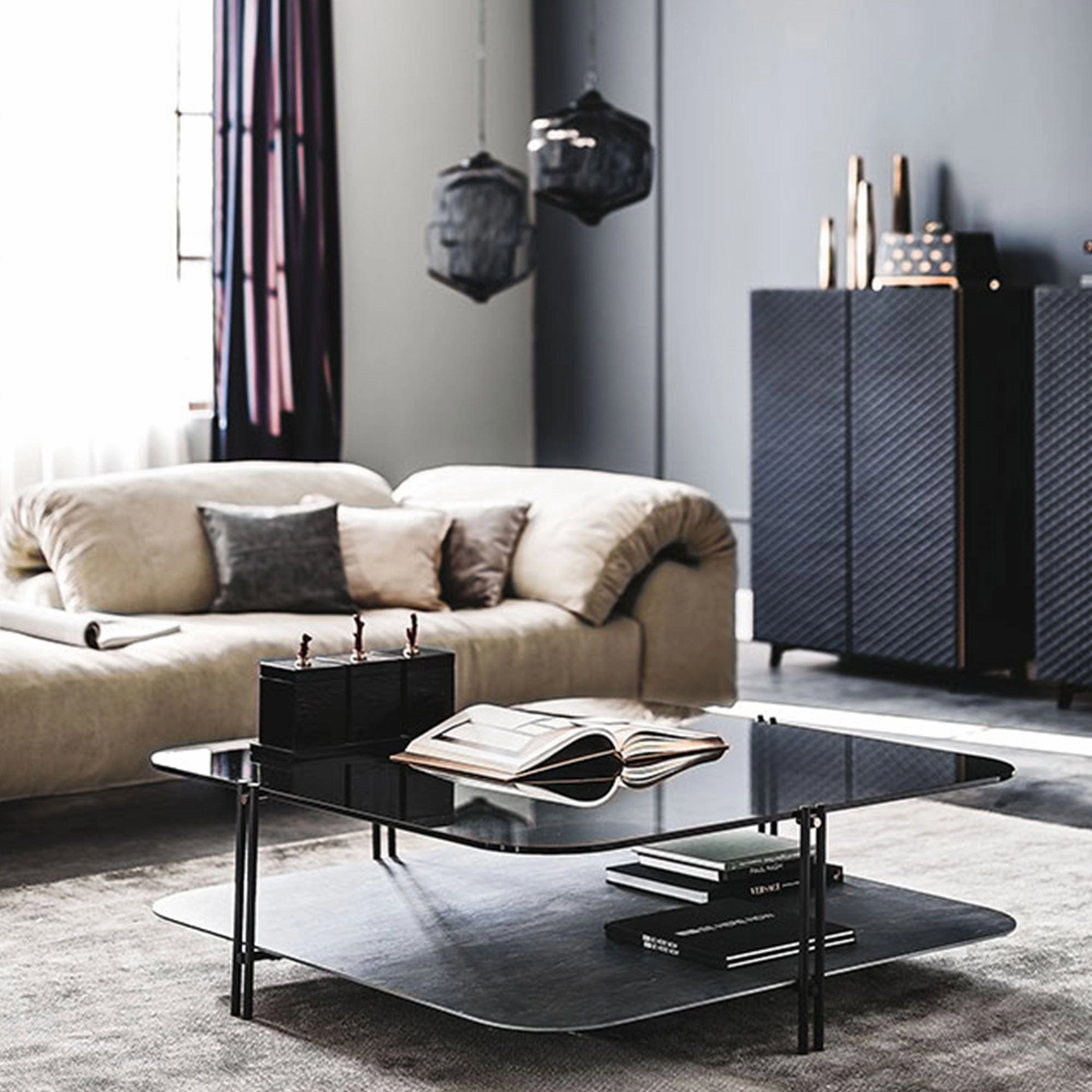 Cattelan Italia Biplane - Coffee Table In Fum Glass