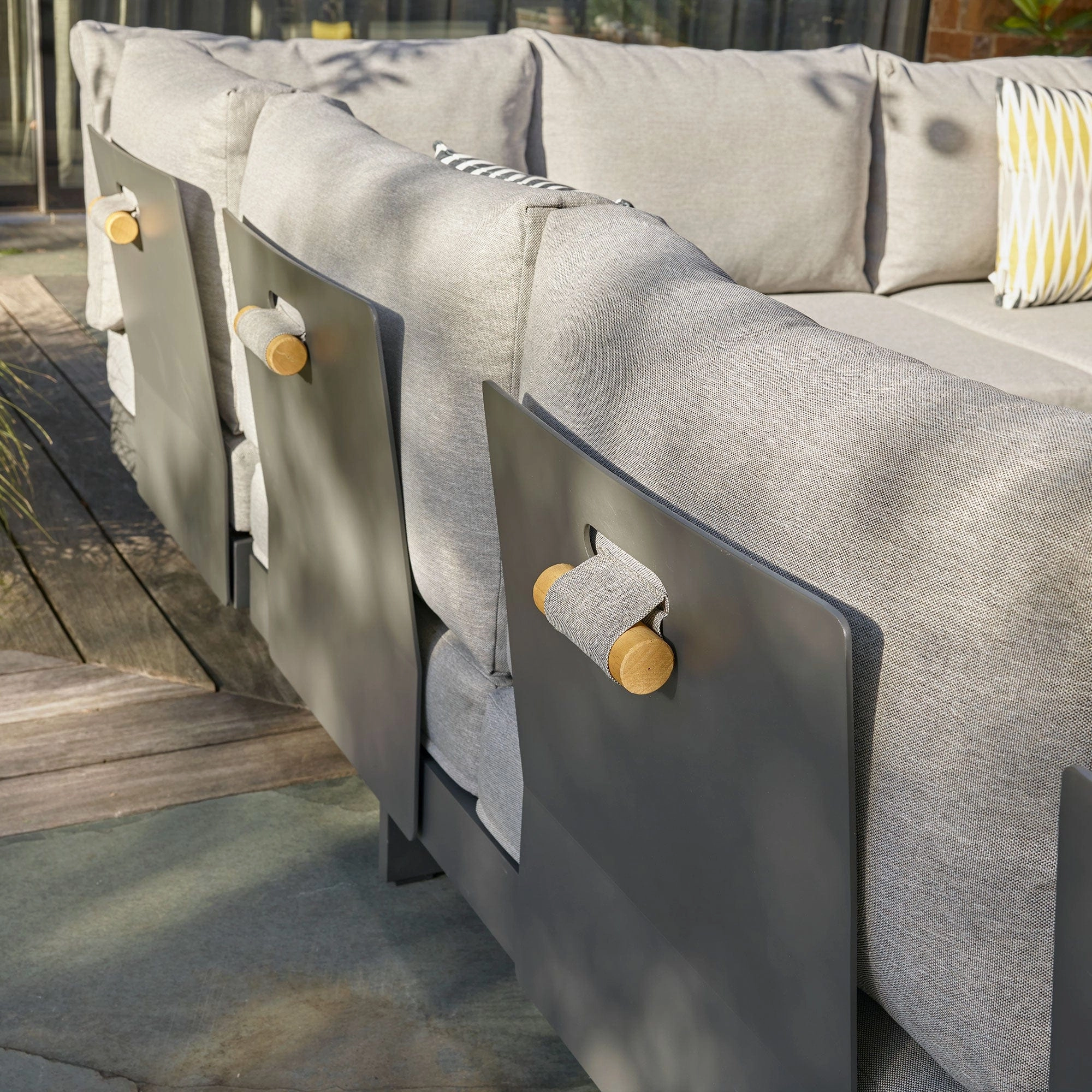 Cayman - Rectangular Modular Corner Sofa Set in Aluminium
