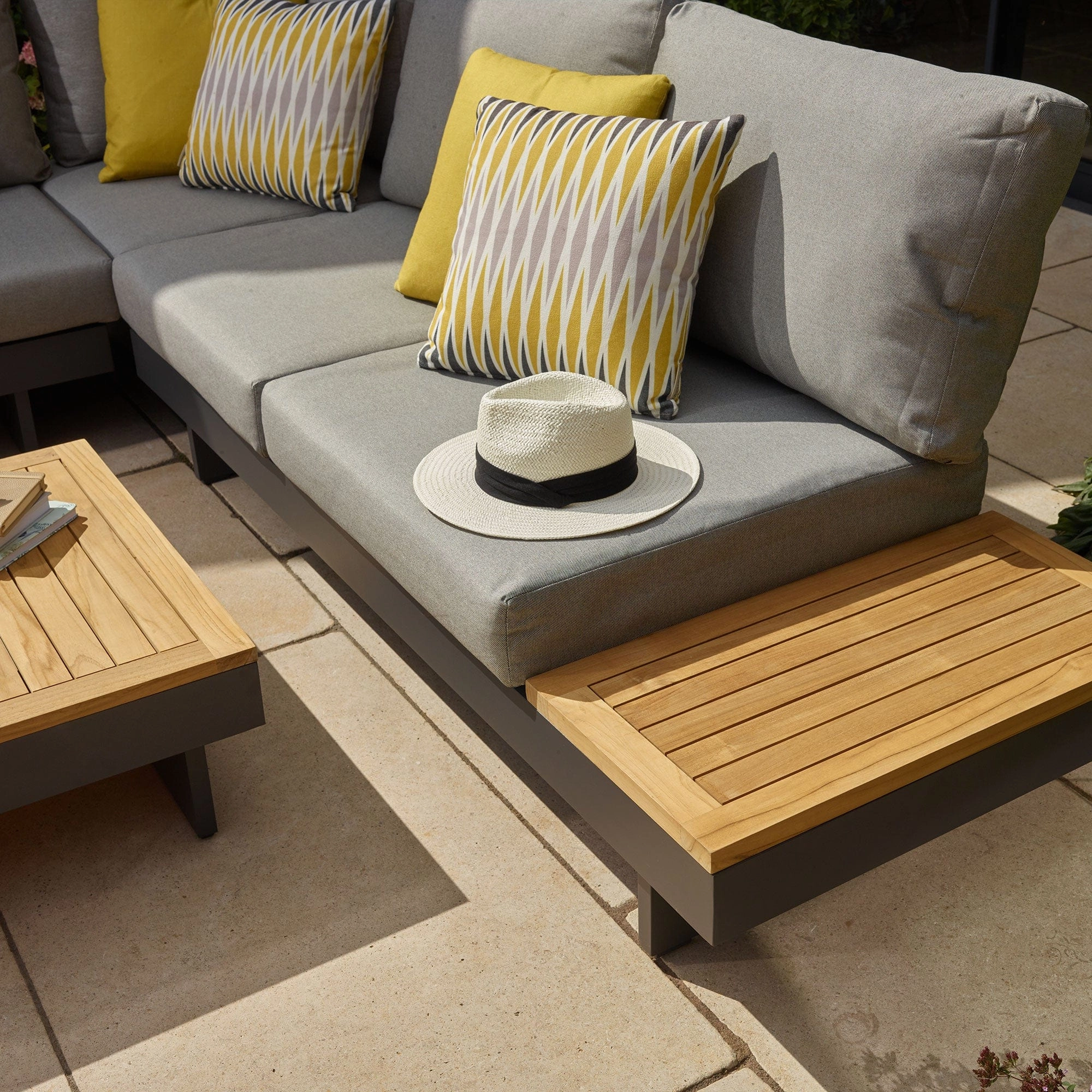 Cayman - Rectangular Modular Corner Sofa Set in Aluminium