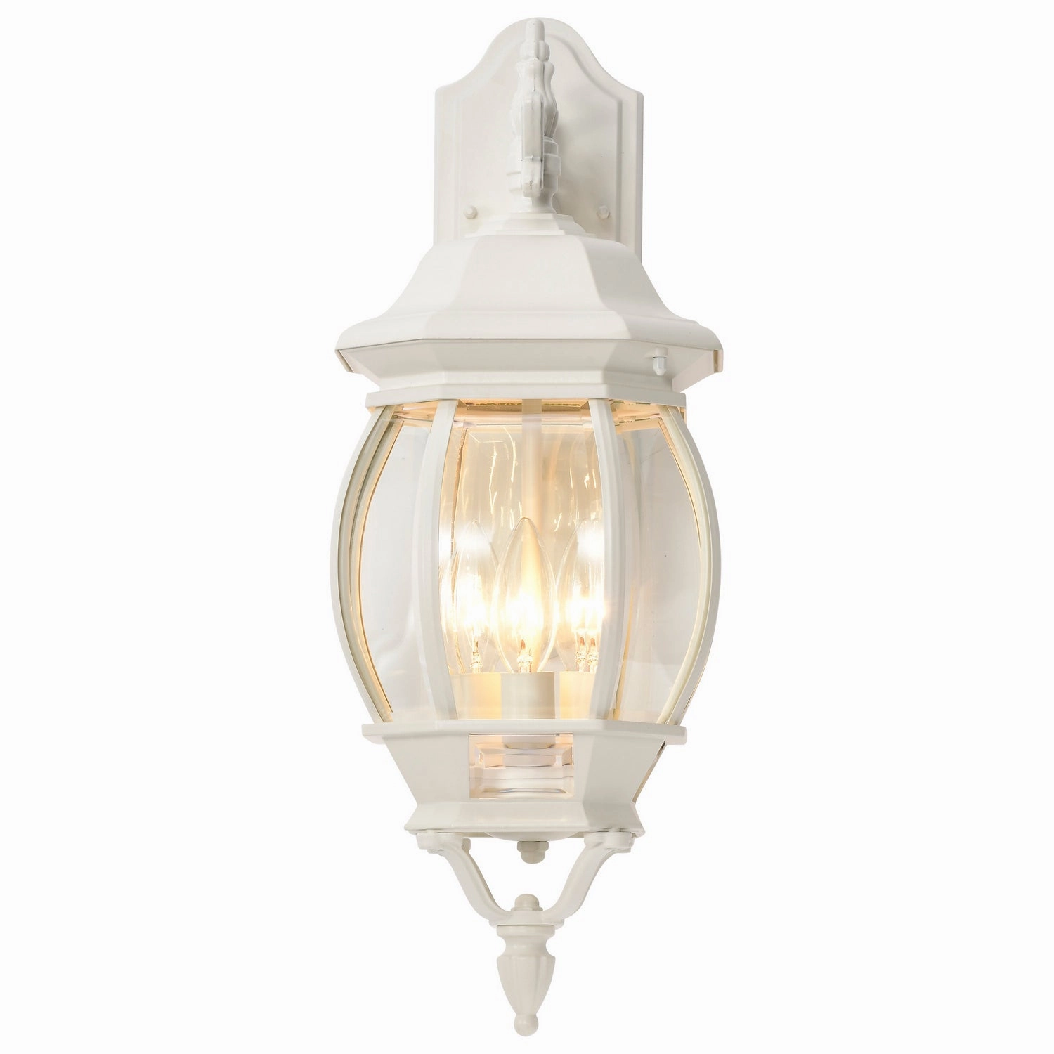 Central Park Three Light Outdoor Wall Lantern White