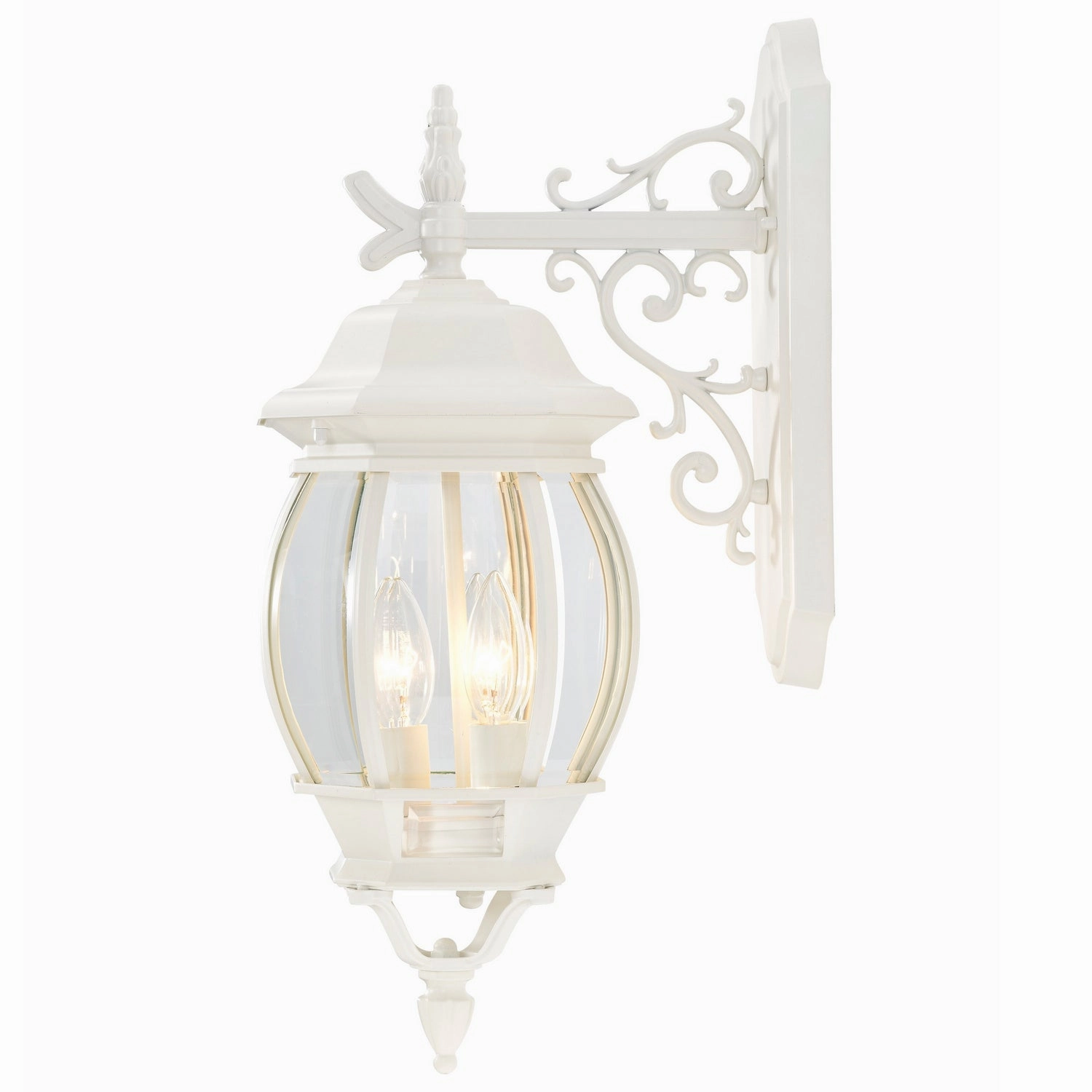 Central Park Three Light Outdoor Wall Lantern White