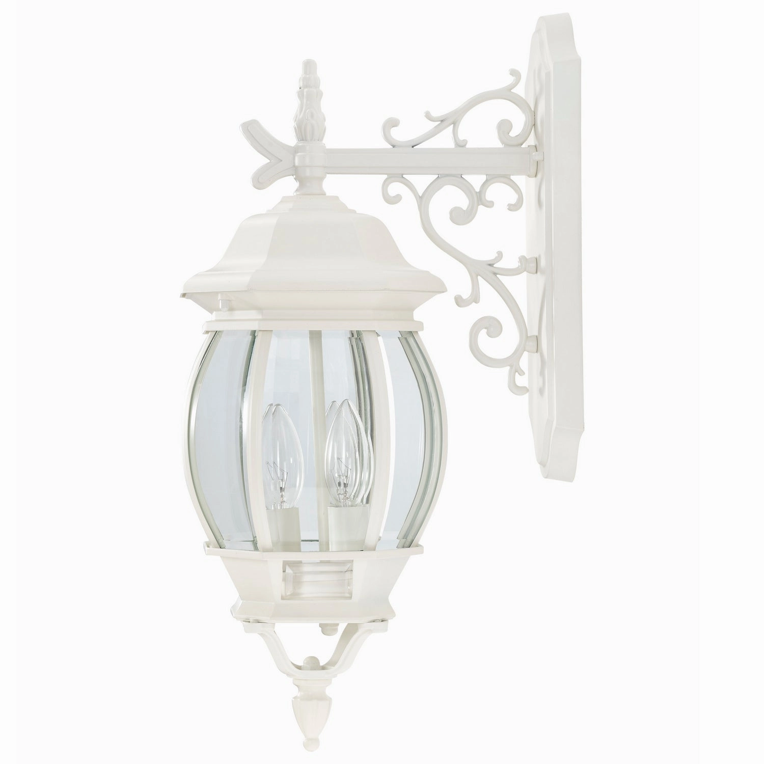 Central Park Three Light Outdoor Wall Lantern White