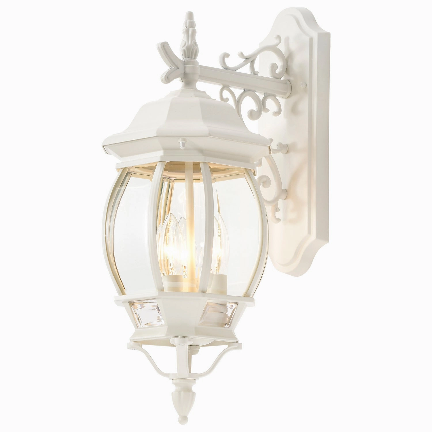 Central Park Three Light Outdoor Wall Lantern White