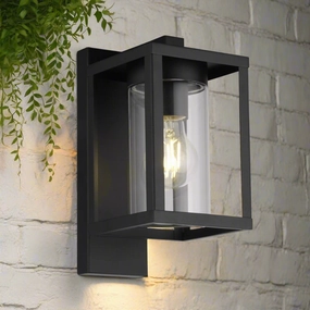 CGC ABEL Matt Black Box Lantern Wall LightWeatherproof outdoor lighting