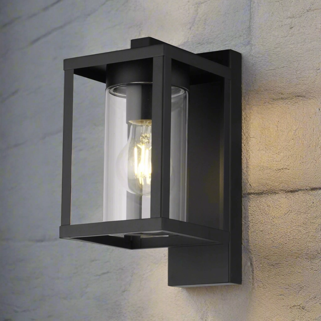 CGC ABEL Matt Black Box Lantern Wall Light