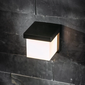 CGC ADDISON Black Cube LED Outdoor Wall Light 4000k Natural White Integrated LED IP65Weatherproof outdoor lighting