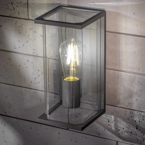CGC ADRIANA Anthracite Grey E27 Outdoor Wall Light Lantern Clear Diffuser IP54Weatherproof outdoor lighting