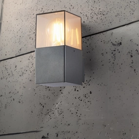 CGC AMARA Anthracite Dark Grey Outdoor Wall Light with Smoked Diffuser IP44 E27Weatherproof outdoor lighting