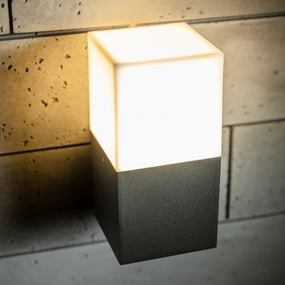CGC AMARA Dark Grey & White Cube Outdoor Wall LightOutdoor wall sconces with motion sensor