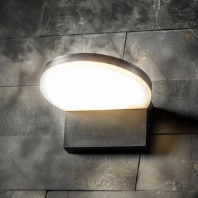 CGC AUBREY Black Curved LED Outdoor Wall Light 4000k Natural White Integrated LED IP65Outdoor wall sconces with motion sensor