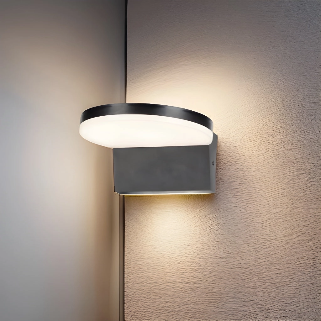 CGC AUBREY Black Curved LED Outdoor Wall Light 4000k Natural White Integrated LED IP65