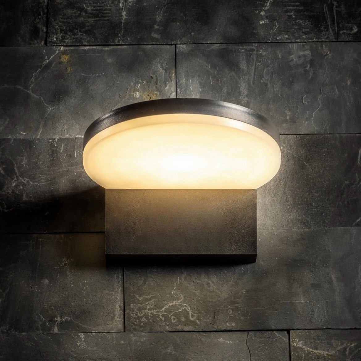 CGC AUBREY Black Curved LED Outdoor Wall Light 4000k Natural White Integrated LED IP65