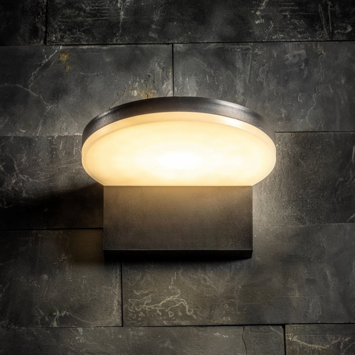 CGC AUBREY Black Curved LED Outdoor Wall Light 4000k Natural White Integrated LED IP65