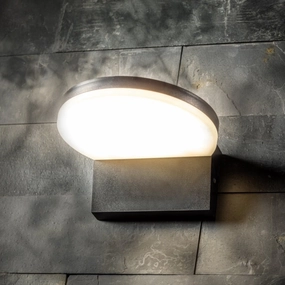 CGC AUBREY Black Curved LED Outdoor Wall Light 4000k Natural White Integrated LED IP65Weatherproof outdoor lighting