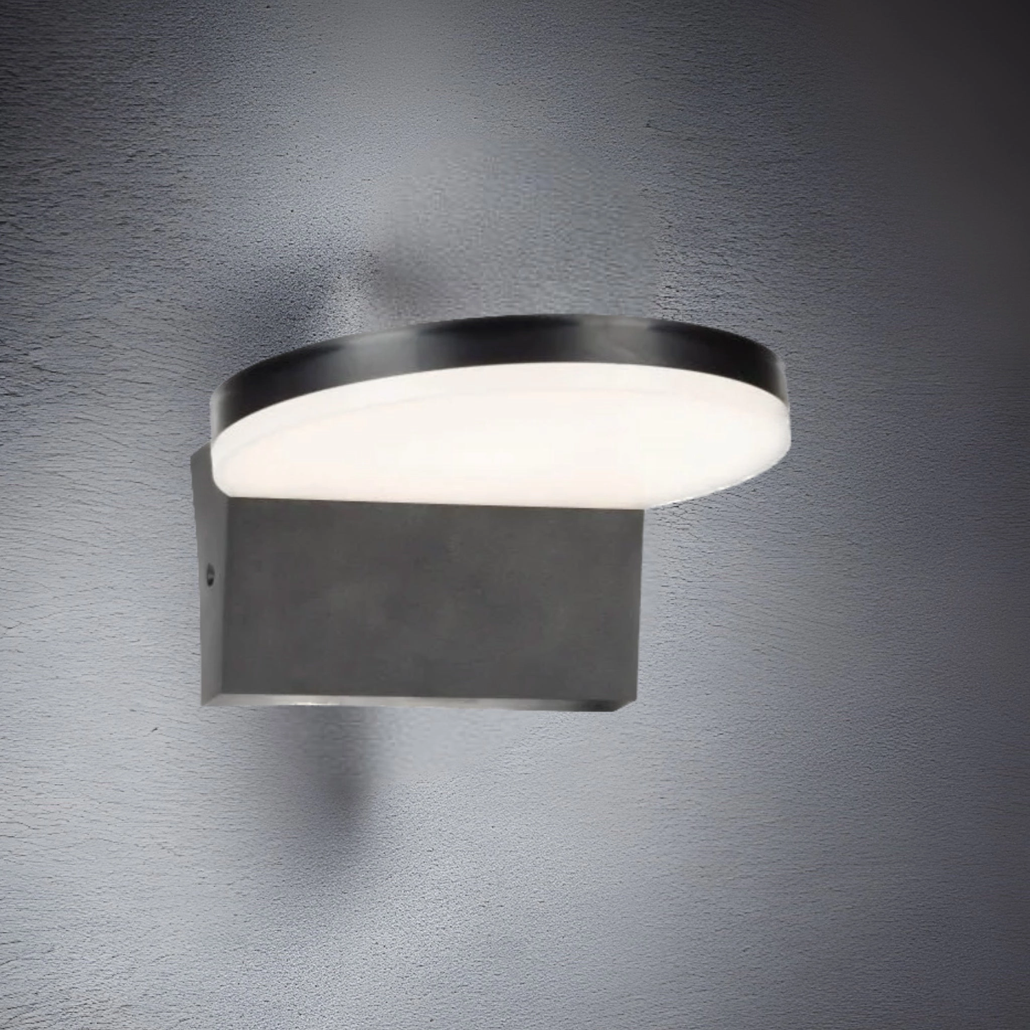 CGC AUBREY Black Curved LED Outdoor Wall Light 4000k Natural White Integrated LED IP65