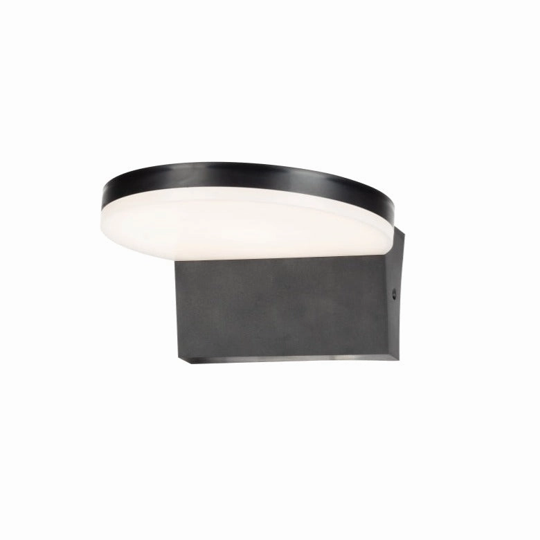 CGC AUBREY Black Curved LED Outdoor Wall Light 4000k Natural White Integrated LED IP65